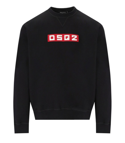 Shop Dsquared2 Logo Printed Crewneck Sweatshirt In Black