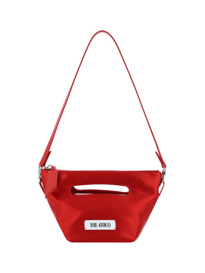 Shop Attico The  Logo Patch Zipped Tote Bag In Red