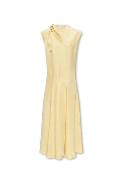 Shop Jil Sander Sleeveless Midi Dress In Yellow