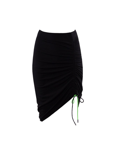 Shop Karl Lagerfeld High Waist Side Tied Asymmetric Skirt In Black