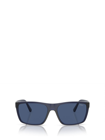 Shop Polo Ralph Lauren Eyewear Rectangular Frame Sunglasses In Blue