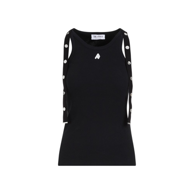 Shop Attico The  Logo Patch Ribbed Jersey Tank Top In Black