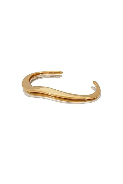 Shop Agmes Small Astrid Cuff Set In Sterling Silver & Gold Vermeil