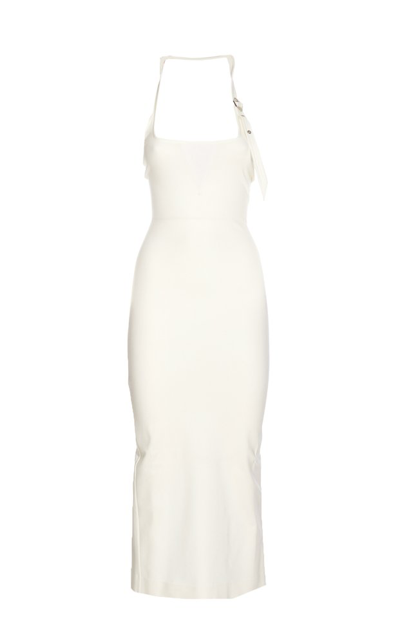 Shop Attico The  Halterneck Midi Dress In White