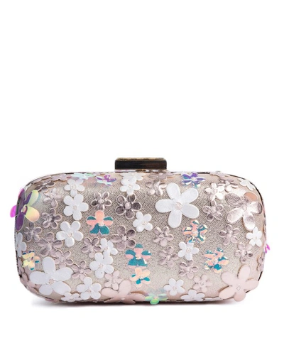 Shop Gemy Maalouf Clutch With Laser Cut Flowers - Accessories In White
