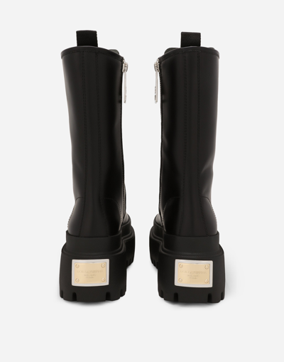 Shop Dolce & Gabbana Calfskin Combat Boots In Black
