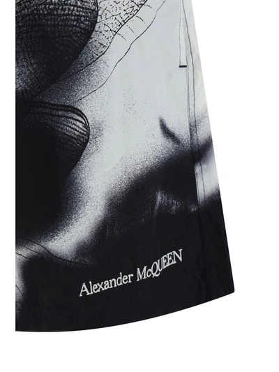 Shop Alexander Mcqueen Swimwear In Black/white