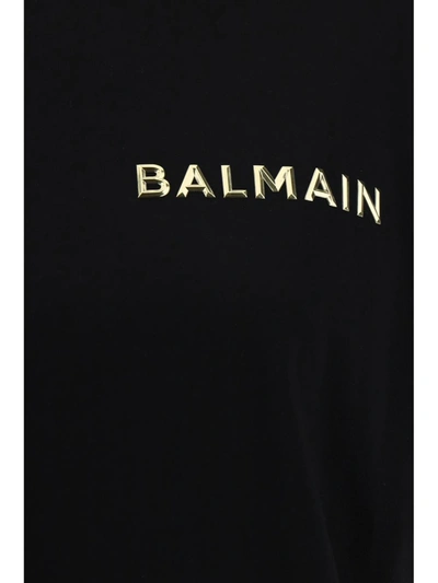 Shop Balmain T-shirts In Ead Noir/or