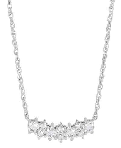 Shop Forever Grown Diamonds Lab Grown Diamond Horizontal Cluster Bar Pendant Necklace (3/8 Ct. T.w.) In Sterling Silver Or 14k G