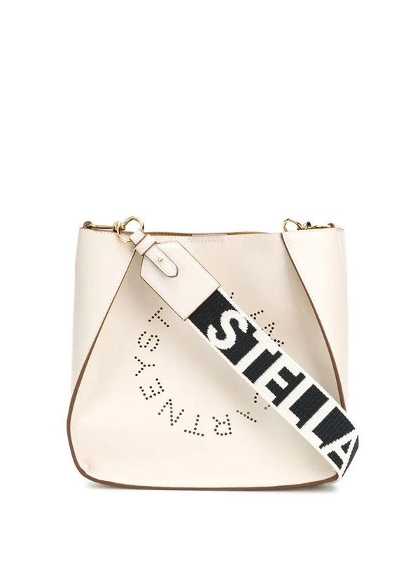 Perforated logo shoulder bag