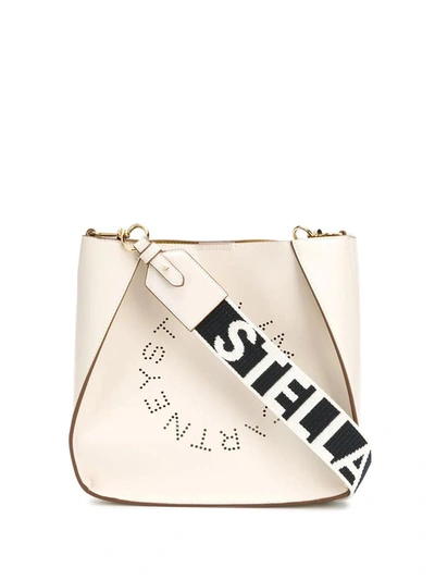 Shop Stella Mccartney Perforated-logo Shoulder Bag In Pure White