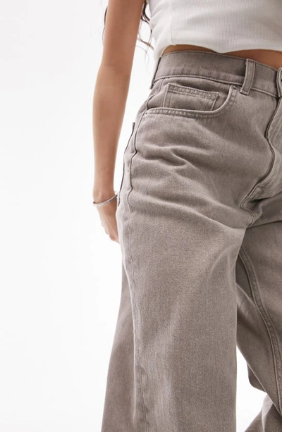 Topshop Awkward High Waist Barrel Jeans In Stone