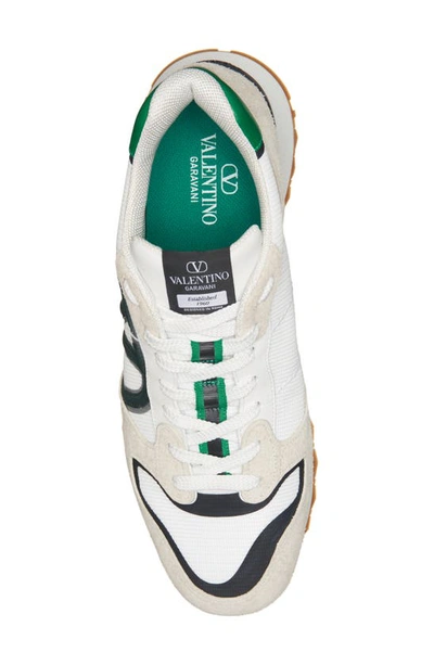 Shop Valentino Vlogo Pacemixed Media Sneaker In Mjp Ghiaccio Green-mount View