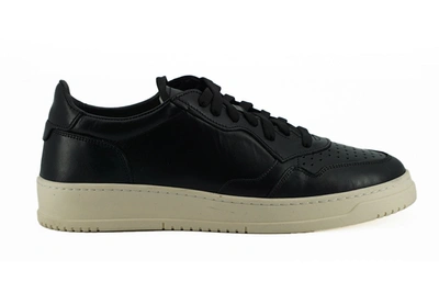 Shop Saxone Of Scotland Black Leather Low Top Sneakers