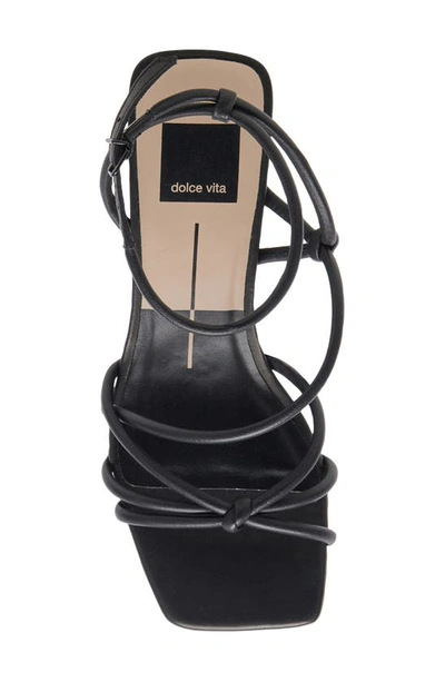 Shop Dolce Vita Bev Kitten Heel Ankle Strap Sandal In Black Leather