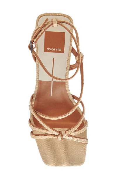 Shop Dolce Vita Bev Braid Kitten Heel Ankle Strap Sandal In Brown/ Natural Jute
