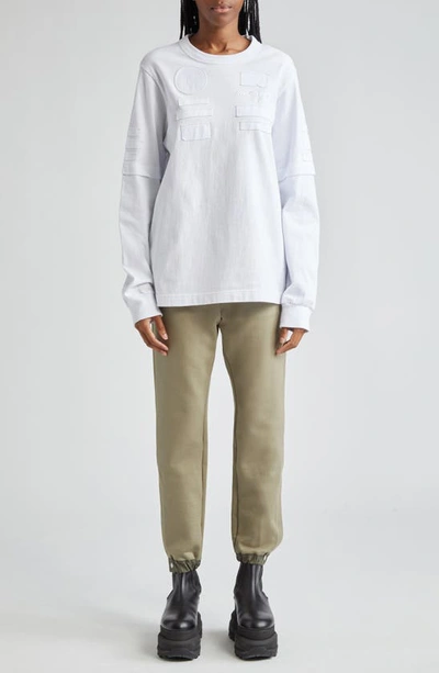Shop Sacai Amg Patch Long Sleeve Cotton T-shirt In White