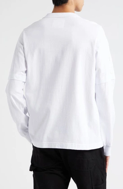 Shop Sacai Amg Patch Long Sleeve Cotton T-shirt In White