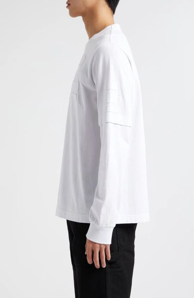Shop Sacai Amg Patch Long Sleeve Cotton T-shirt In White