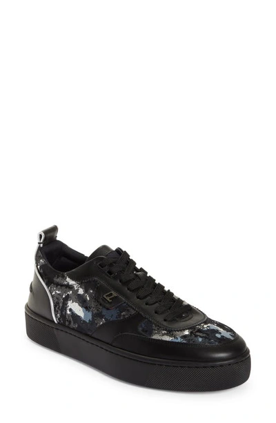 Shop Christian Louboutin Happy Rui Camo Low Top Sneaker In H439 Black-silver