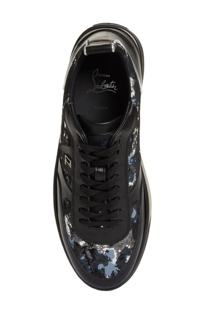 Shop Christian Louboutin Happy Rui Camo Low Top Sneaker In H439 Black-silver
