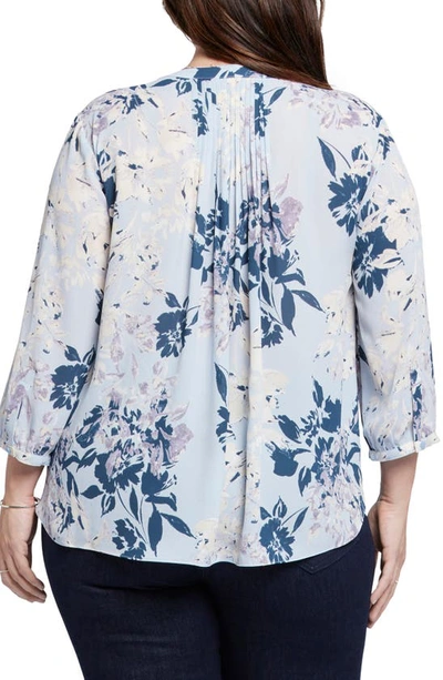 Shop Nydj Semisheer Pintuck Blouse In Valley Faire