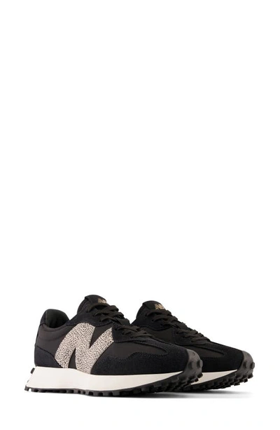 Shop New Balance 327 Sneaker In Black/ Sea Salt