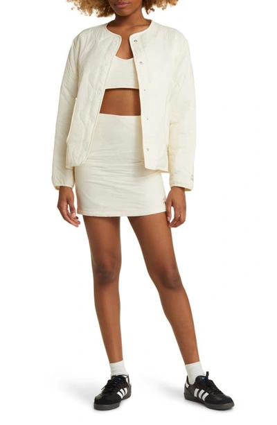 Shop Coney Island Picnic Alpine Slopes Quilted Nylon Miniskirt In Coconut Milk
