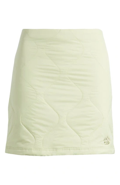 Shop Coney Island Picnic Alpine Slopes Quilted Nylon Miniskirt In Pale Green