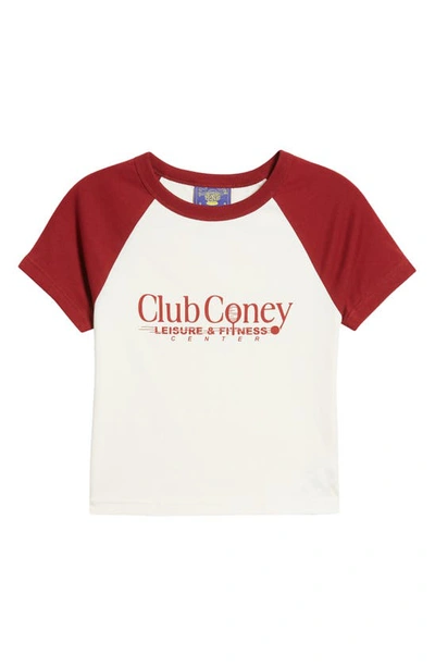 Shop Coney Island Picnic Club Coney Graphic Baby Tee In Rhubarb
