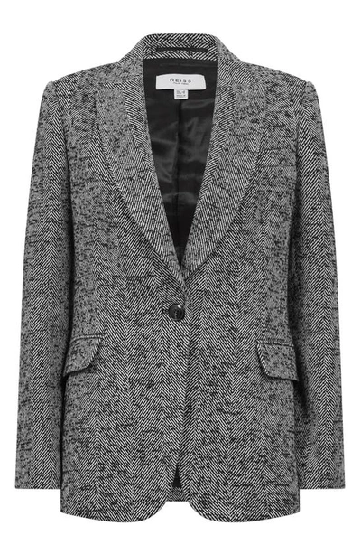 Shop Reiss Bonnie Herringbone Blazer In Grey