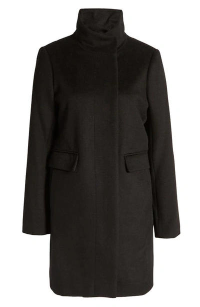 Shop Sam Edelman Longline Wool Blend Coat In Black