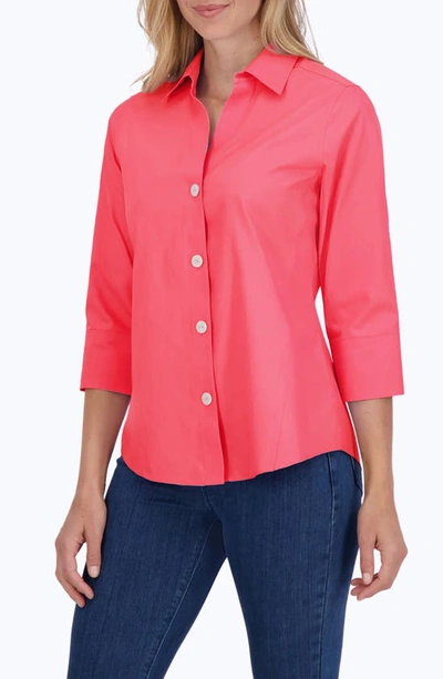 Shop Foxcroft Paityn Non-iron Cotton Shirt In Simply Red