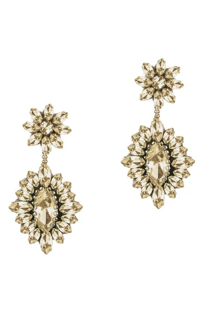 Shop Deepa Gurnani Alianah Crystal Drop Earrings In Gold