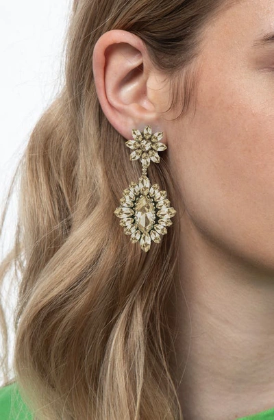 Shop Deepa Gurnani Alianah Crystal Drop Earrings In Gold