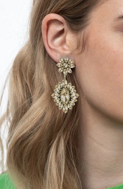 Deepa Gurnani Alianah Crystal Drop Earrings In Gold
