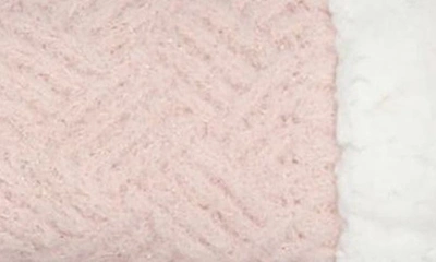 Memoi Pompom Fleece Lined Socks In Pink