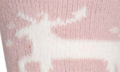 Memoi Pretty Prancer Fleece Lined Slipper Socks In Pink