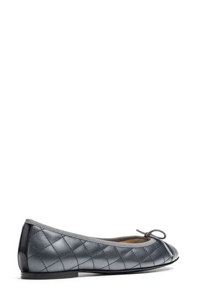 Jon Josef Belle Quilted Ballerina Flat In Pewter Soft