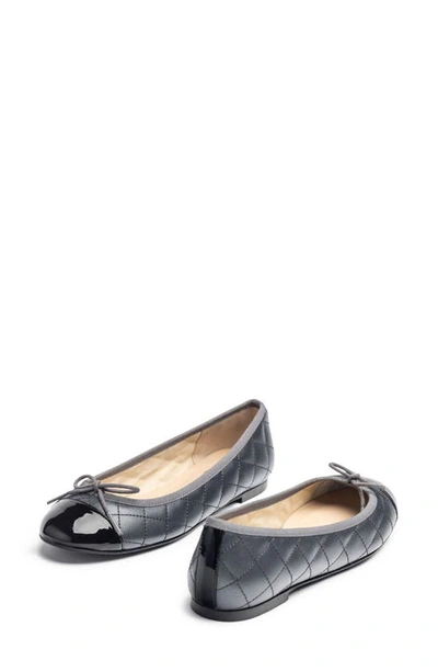 Jon Josef Belle Quilted Ballerina Flat In Pewter Soft