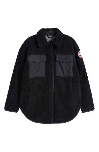 Canada Goose Simcoe Breathable Lightweight Sherpa Shacket In Black - Noir