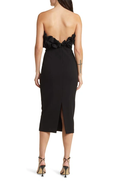 Shop Misha Collection Evalina Strapless Ruffle Cocktail Dress In Black