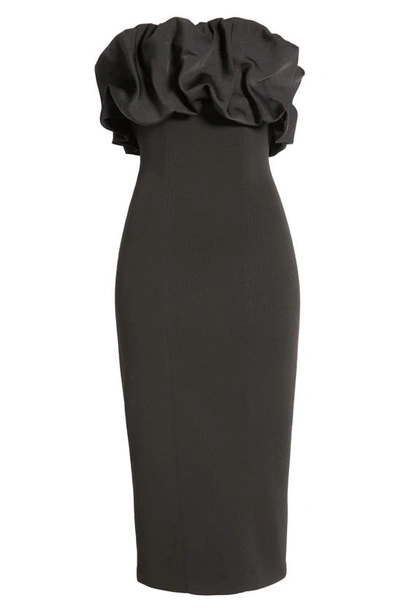 Shop Misha Collection Evalina Strapless Ruffle Cocktail Dress In Black