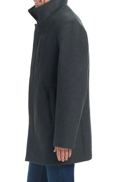 Vince Camuto Vestee Water Resistant Coat With Removable Reversible Vest In Heather Grey