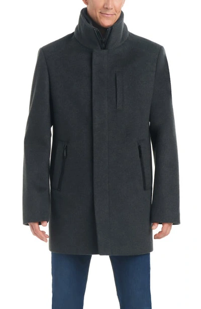 Vince Camuto Vestee Water Resistant Coat With Removable Reversible Vest In Heather Grey