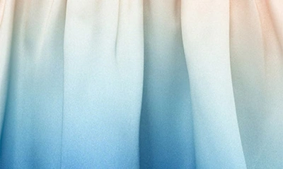 Shop Habitual Ombré Long Sleeve Satin Dress In Blue Multi
