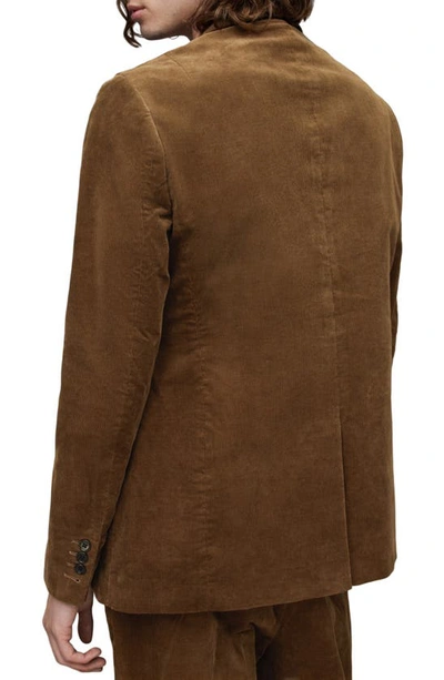 Allsaints Kiels Slim Fit Corduroy Blazer In Faded Brown
