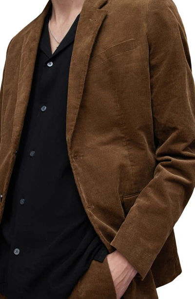 Allsaints Kiels Slim Fit Corduroy Blazer In Faded Brown