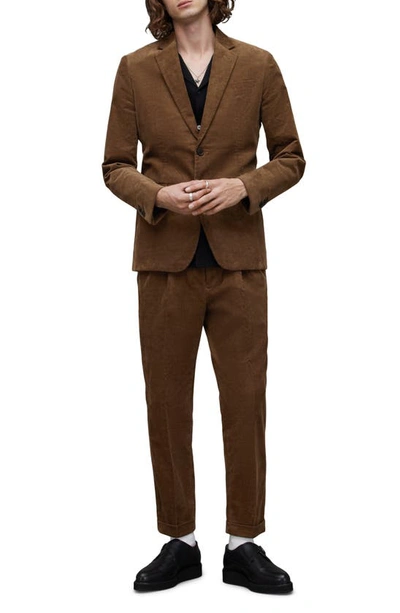 Allsaints Kiels Slim Fit Corduroy Blazer In Faded Brown