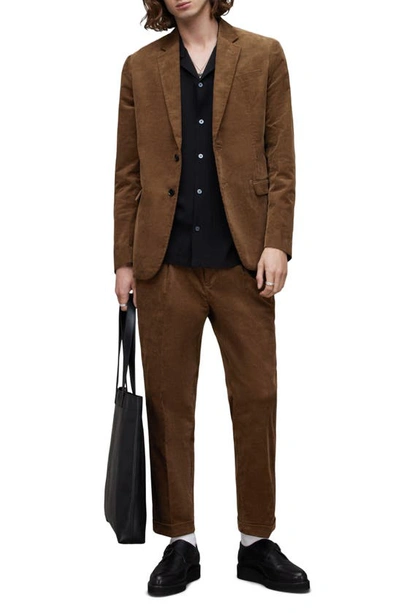 Allsaints Kiels Slim Fit Corduroy Blazer In Faded Brown